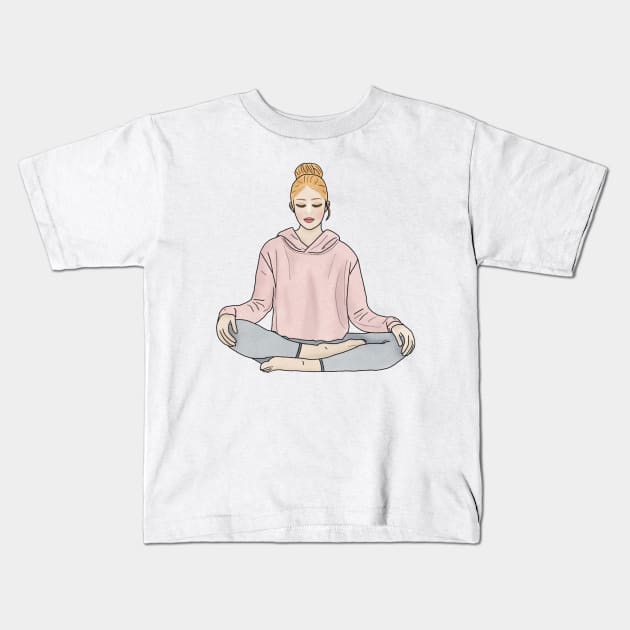 Meditation Kids T-Shirt by piscoletters